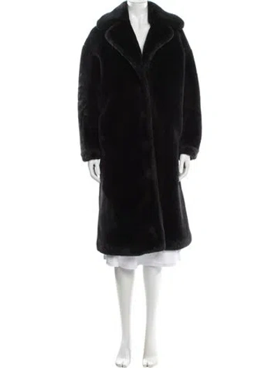 Pre-owned Stand Studio Faux Fur Coat In Black