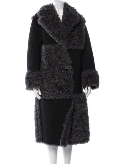 Pre-owned Stand Studio Faux Fur Coat In Black
