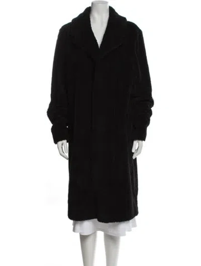 Pre-owned Stand Studio Faux Fur Coat In Black