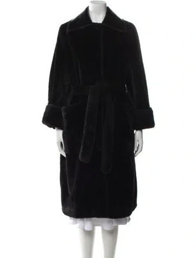 Pre-owned Stand Studio Faux Fur Coat In Black
