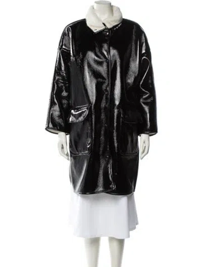 Pre-owned Stand Studio Faux Fur Coat In Black