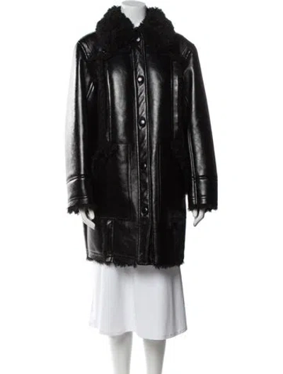 Pre-owned Stand Studio Faux Fur Coat In Black