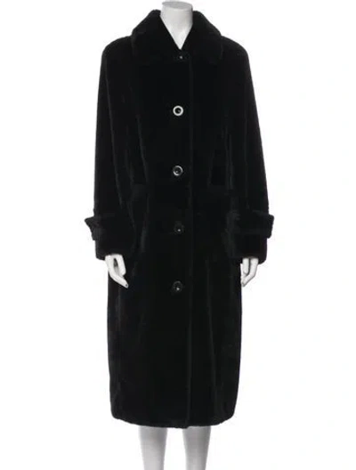 Pre-owned Stand Studio Faux Fur Coat In Black