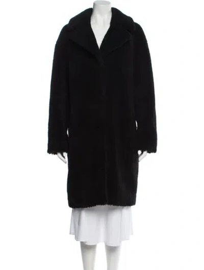 Pre-owned Stand Studio Faux Fur Coat In Black
