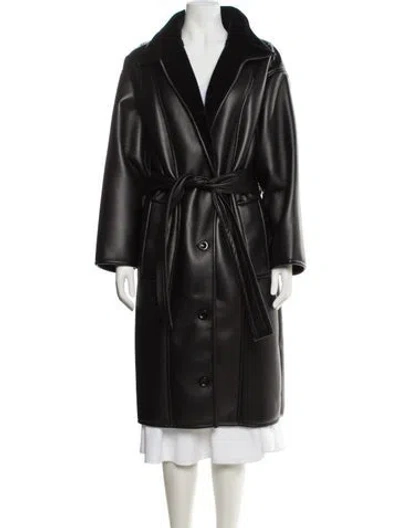 Pre-owned Stand Studio Faux Fur Coat In Black