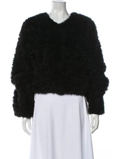 Pre-owned Stand Studio Faux Fur Coat In Black