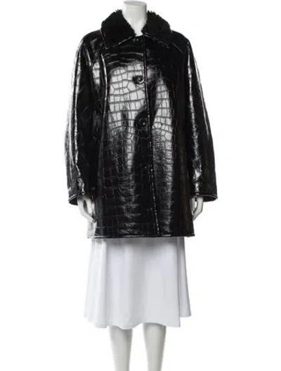 Pre-owned Stand Studio Faux Fur Coat In Black