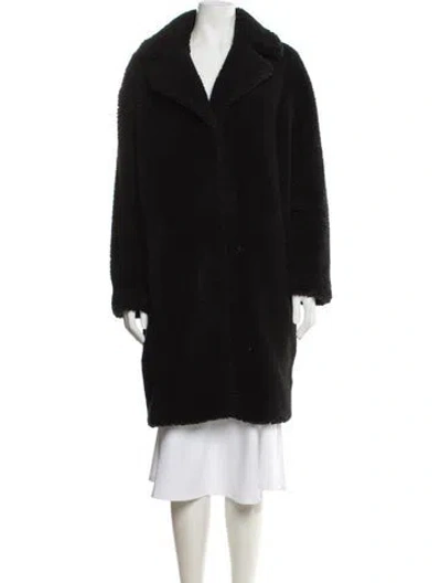 Pre-owned Stand Studio Faux Fur Coat In Black