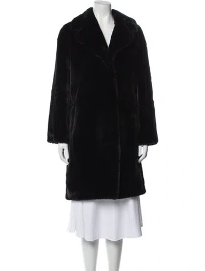 Pre-owned Stand Studio Faux Fur Coat In Black