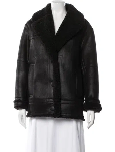 Pre-owned Stand Studio Faux Fur Coat In Black