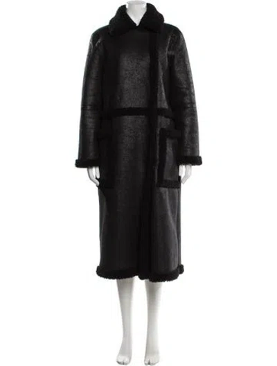 Pre-owned Stand Studio Faux Fur Coat In Black