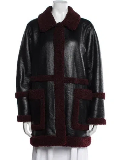 Pre-owned Stand Studio Faux Fur Coat In Black