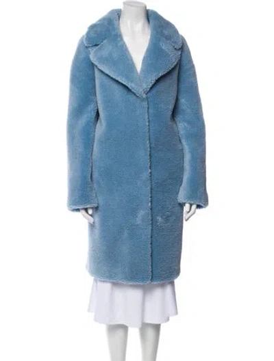 Pre-owned Stand Studio Faux Fur Coat In Blue