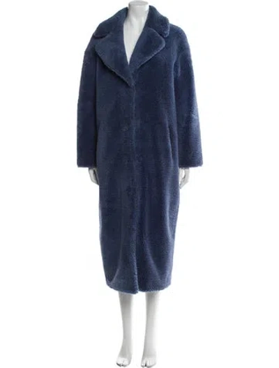 Pre-owned Stand Studio Faux Fur Coat In Blue