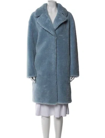 Pre-owned Stand Studio Faux Fur Coat In Blue