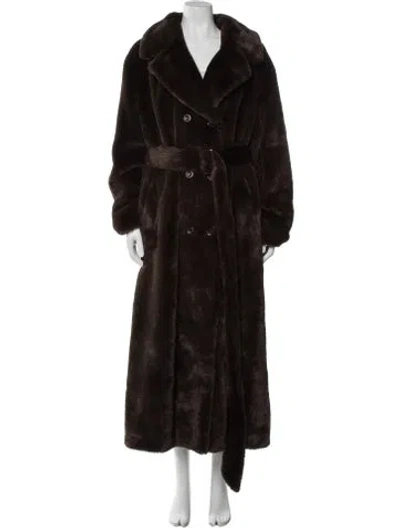 Pre-owned Stand Studio Faux Fur Coat In Brown
