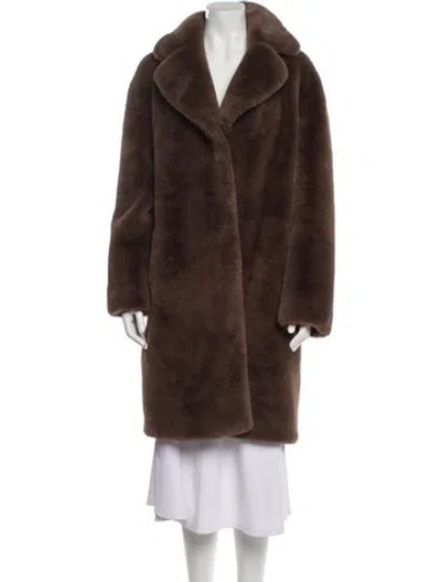 Pre-owned Stand Studio Faux Fur Coat In Brown