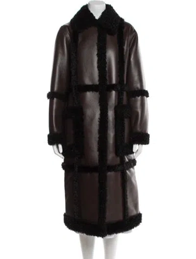 Pre-owned Stand Studio Faux Fur Coat In Brown