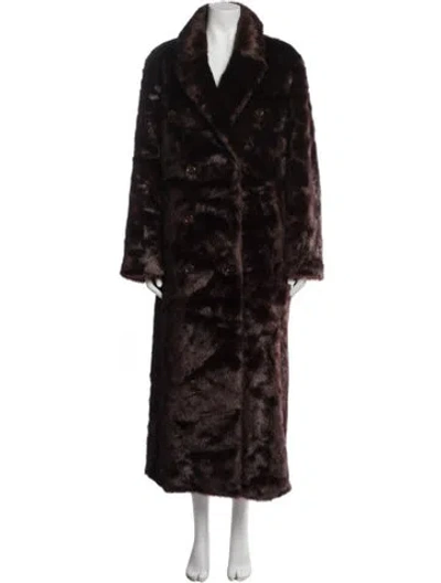 Pre-owned Stand Studio Faux Fur Coat In Brown