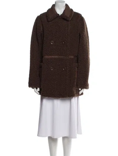 Pre-owned Stand Studio Faux Fur Coat In Brown