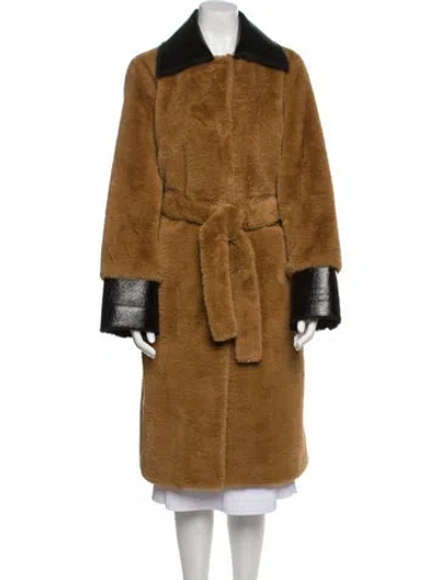 Pre-owned Stand Studio Faux Fur Coat In Brown