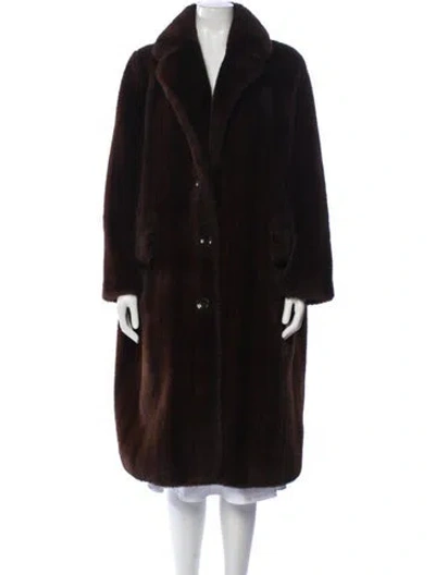 Pre-owned Stand Studio Faux Fur Coat In Brown