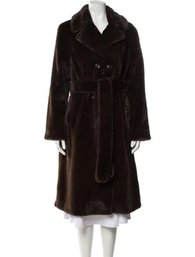 Pre-owned Stand Studio Faux Fur Coat In Brown