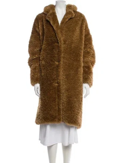 Pre-owned Stand Studio Faux Fur Coat In Brown