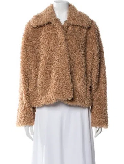 Pre-owned Stand Studio Faux Fur Coat In Brown