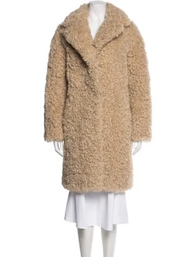 Pre-owned Stand Studio Faux Fur Coat In Brown