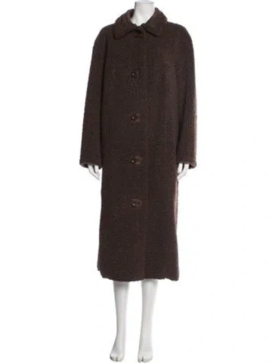 Pre-owned Stand Studio Faux Fur Coat In Brown