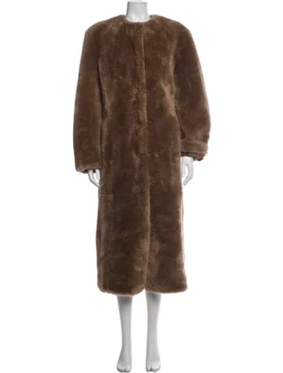 Pre-owned Stand Studio Faux Fur Coat In Brown