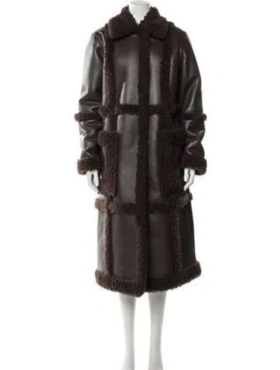 Pre-owned Stand Studio Faux Fur Coat In Brown