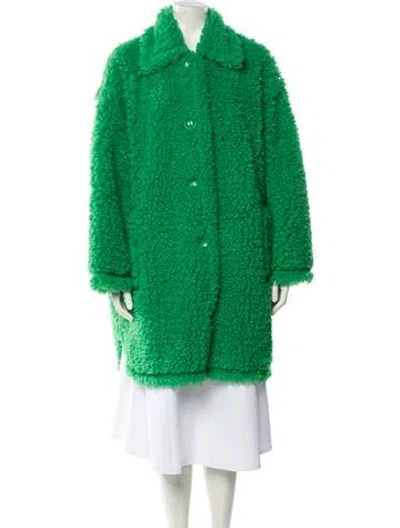 Pre-owned Stand Studio Faux Fur Coat In Green