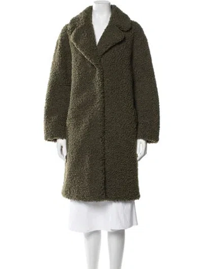 Pre-owned Stand Studio Faux Fur Coat In Green