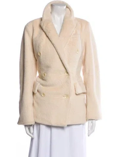 Pre-owned Stand Studio Faux Fur Coat In Neutral