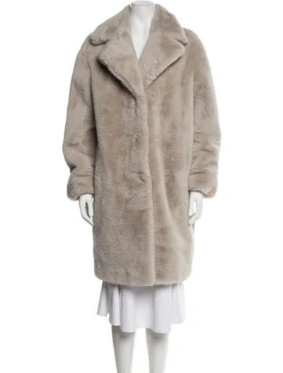 Pre-owned Stand Studio Faux Fur Coat In Neutrals