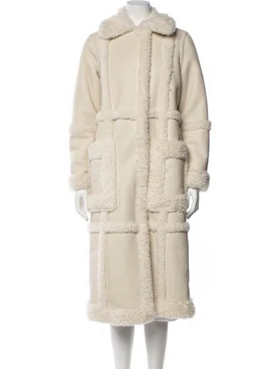 Pre-owned Stand Studio Faux Fur Coat In Neutrals