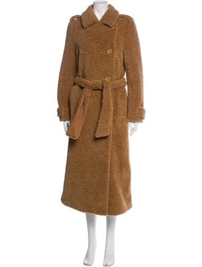 Pre-owned Stand Studio Faux Fur Coat In Orange