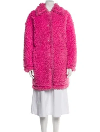 Pre-owned Stand Studio Faux Fur Coat In Pink