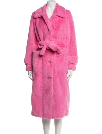 Pre-owned Stand Studio Faux Fur Coat In Pink