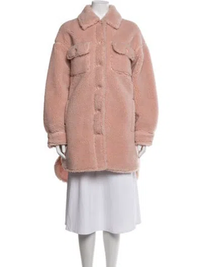 Pre-owned Stand Studio Faux Fur Coat In Pink