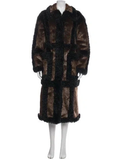Pre-owned Stand Studio Faux Fur Coat W/ Tags In Black
