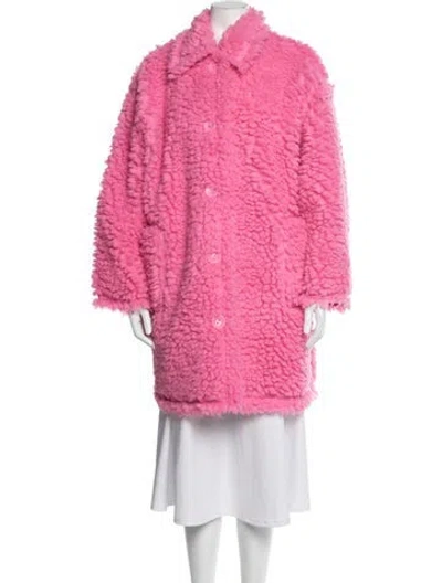 Pre-owned Stand Studio Faux Fur Coat W/ Tags In Pink