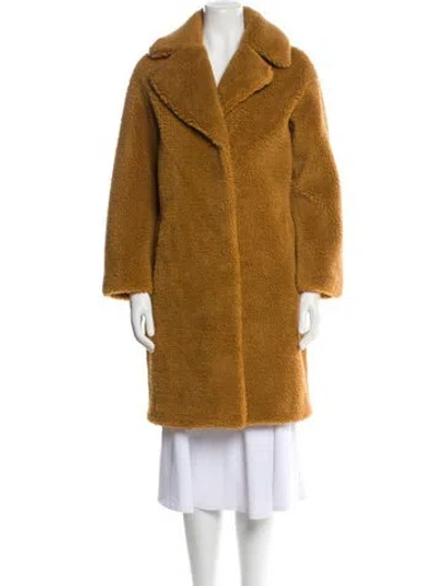 Pre-owned Stand Studio Faux Fur Coat In Yellow