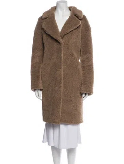 Pre-owned Stand Studio Faux Fur Coat In Yellow