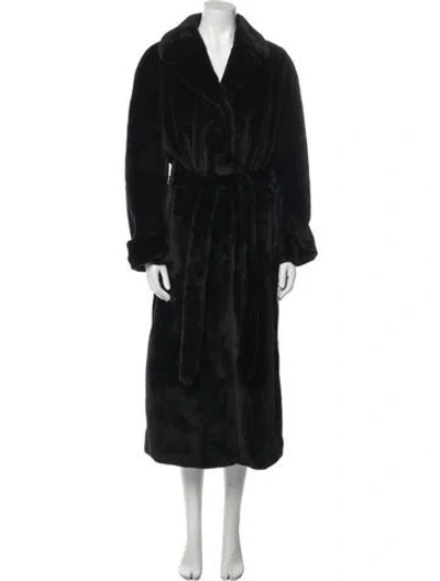 Pre-owned Stand Studio Faux Fur Faux Fur Coat In Black