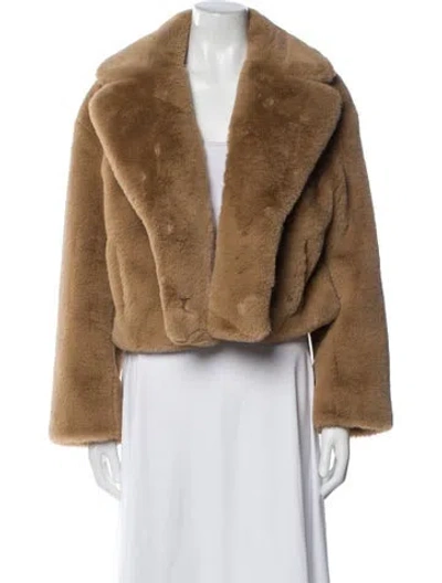 Pre-owned Stand Studio Faux Fur Faux Fur Coat In Brown