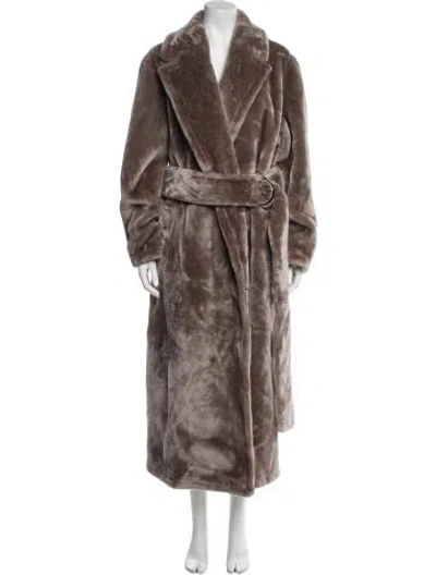 Pre-owned Stand Studio Faux Fur Faux Fur Coat In Brown