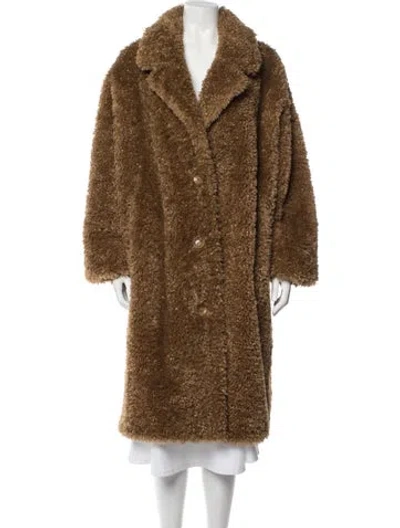 Pre-owned Stand Studio Faux Fur Faux Fur Coat In Brown